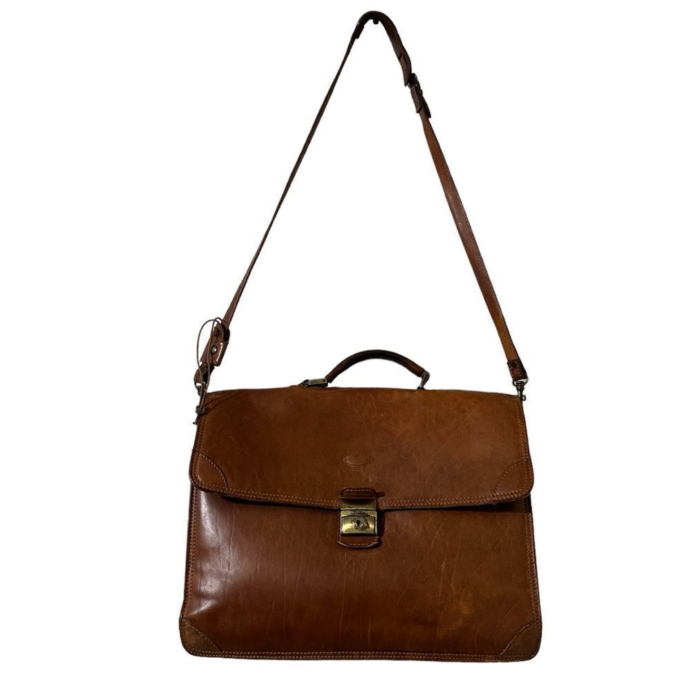 Vintage VALENTINO Leather Briefcase Document Bag With Working Key COA